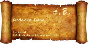 Andorka Bene névjegykártya